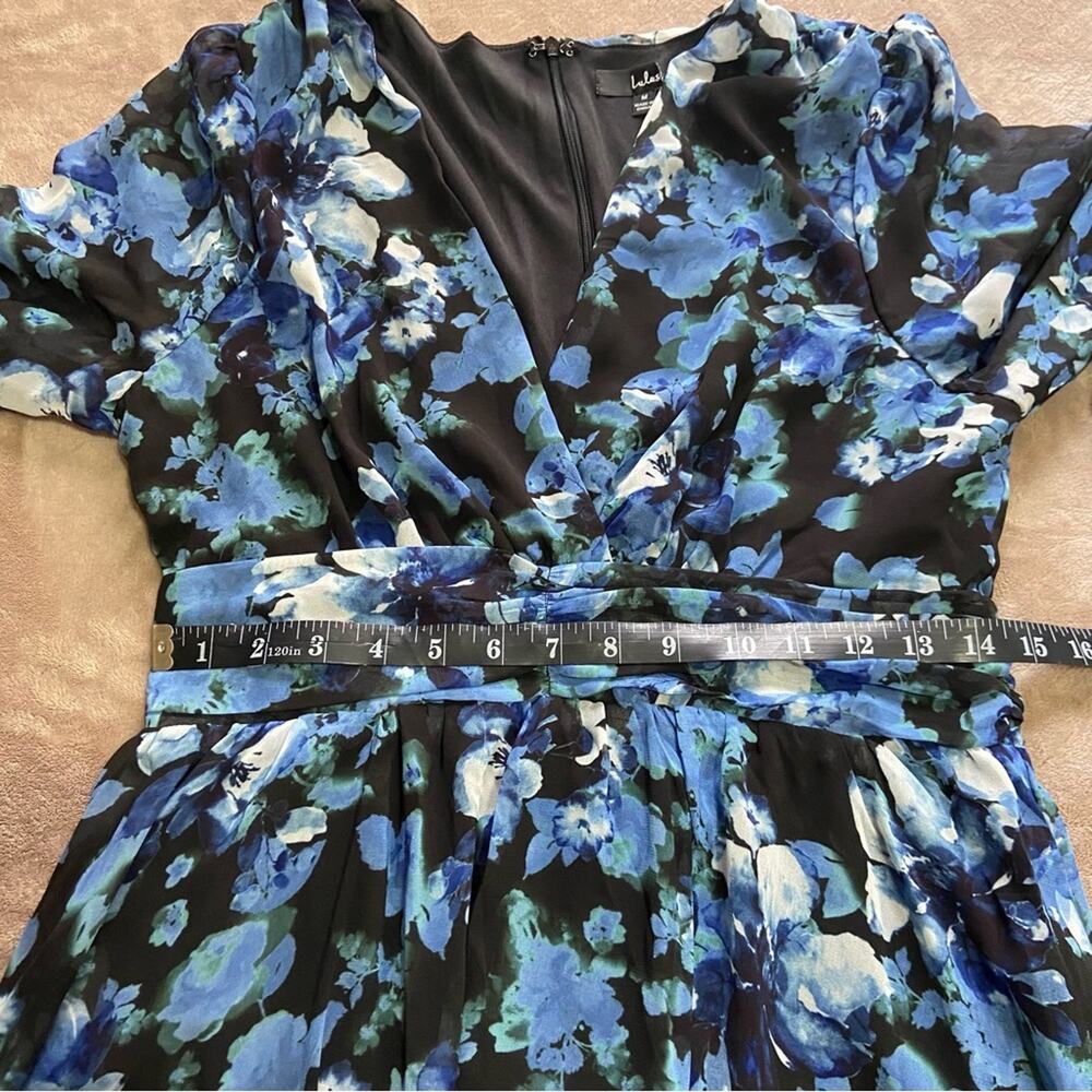NWOT Lulus Impressive Charm Black Multi Floral Print Long Sleeve Midi Dr… - Picture 6 of 9